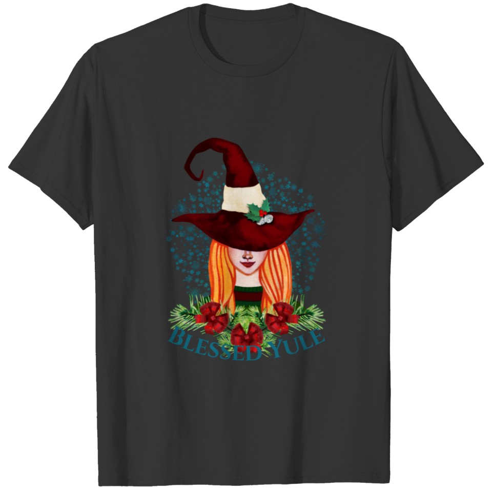 Cozy Holiday Witch Winter Solstice Blessed Yule T-shirt