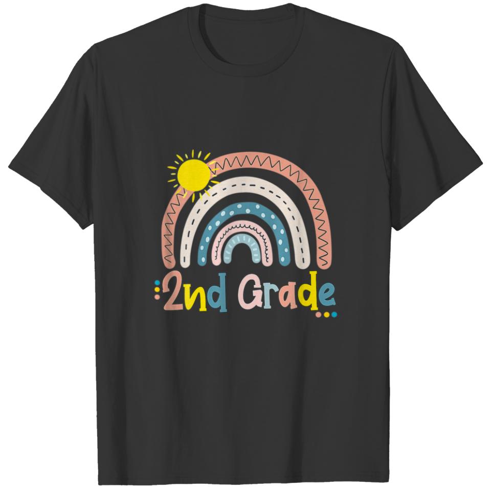 2Nd Grade Boho Rainbow Teacher Student Back To Sch T-shirt