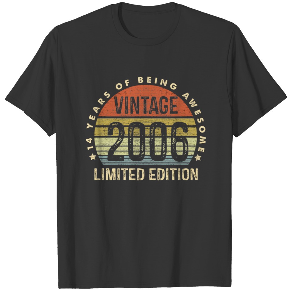 14th Birthday Vintage 2006 Retro Birthday Gift T-shirt