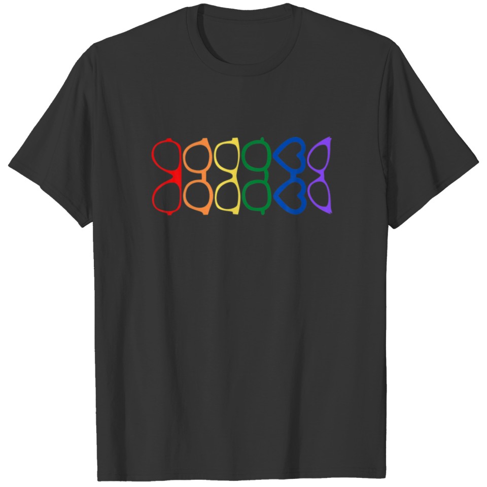 Rainbow Eyeglasses Pride Optometrist Optician Glas T-shirt