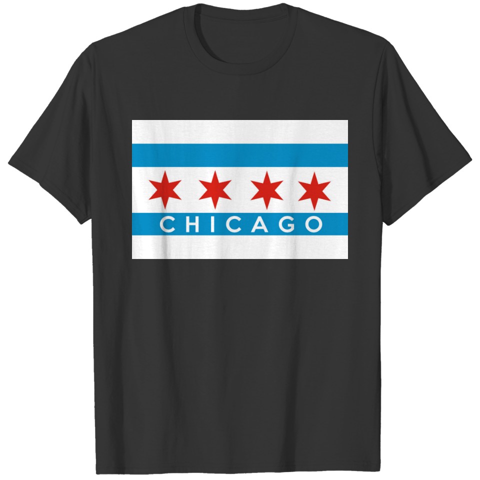 chicago city flag america text T-shirt