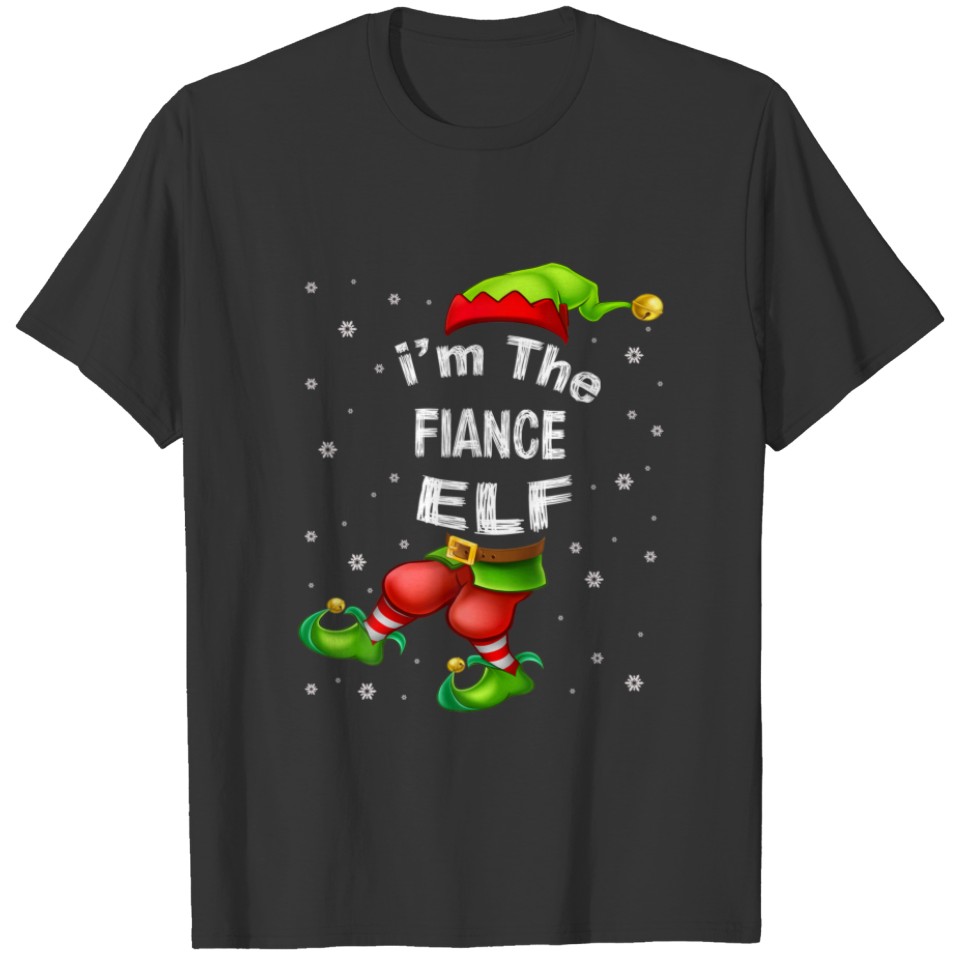 Fiance Elf Matching Family Group Christmas Pajama T-shirt