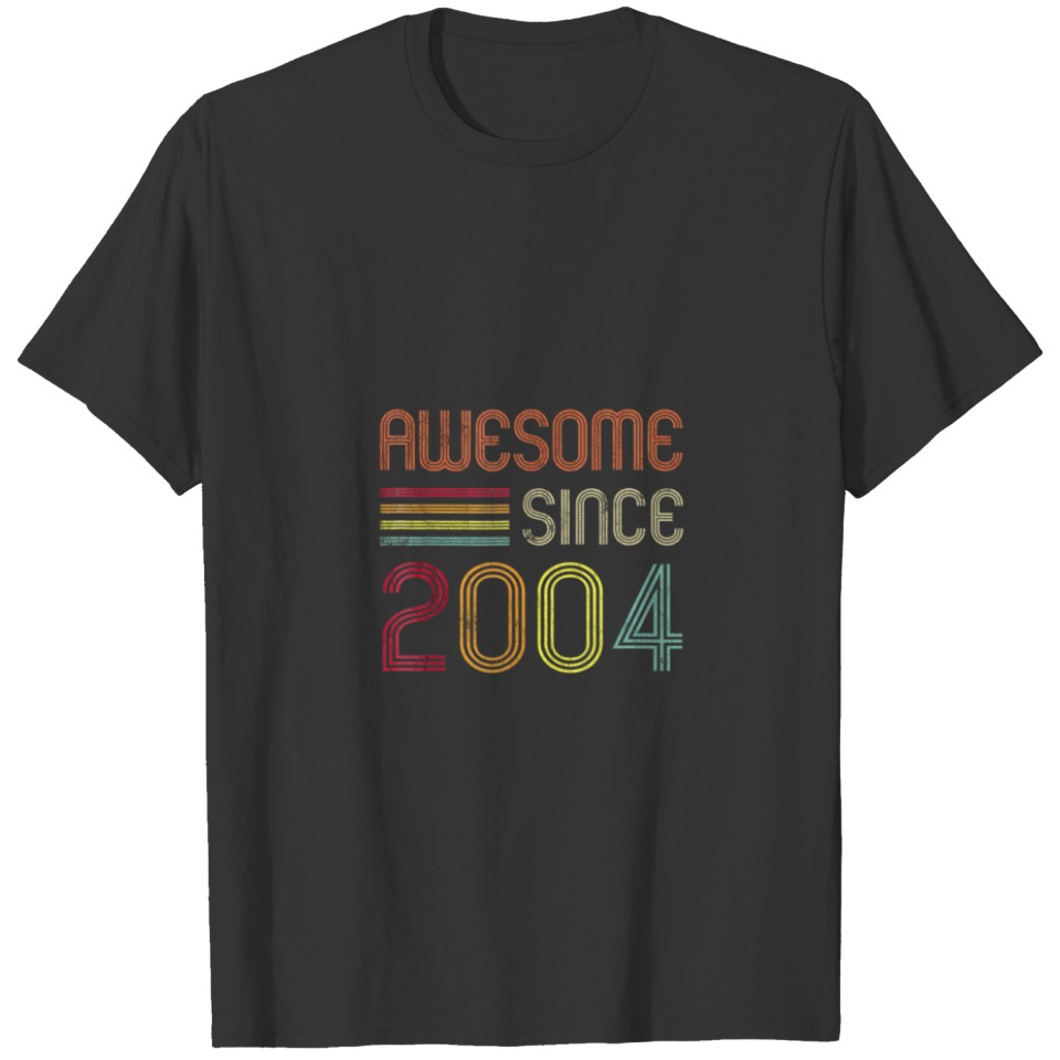 Vintage Awesome Since 2004 16Th Birthday Retro T-shirt