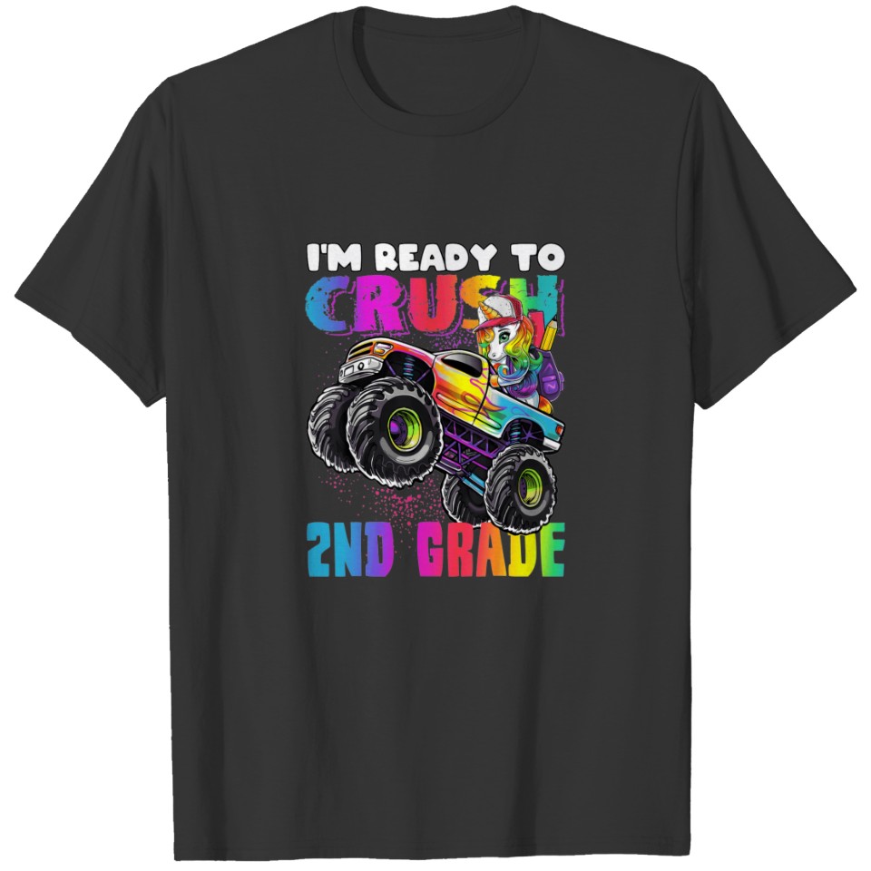2nd grade unicorn monster truck back to school bac T-shirt