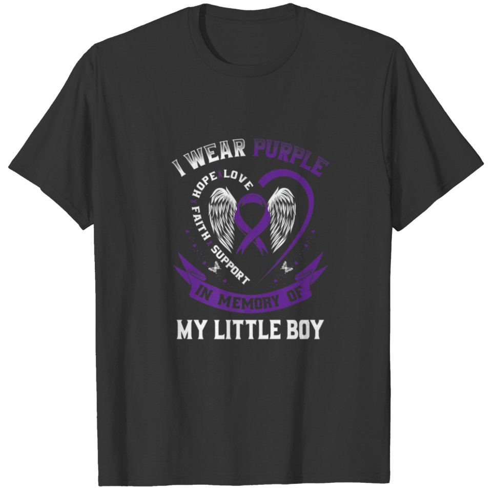 Purple In Memory Of My Little Boy Son Epilepsy Awa T-shirt