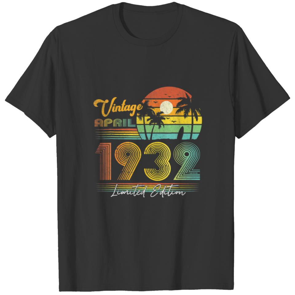Happy 90Th Birthday 90 Years Old Vintage April 193 T-shirt