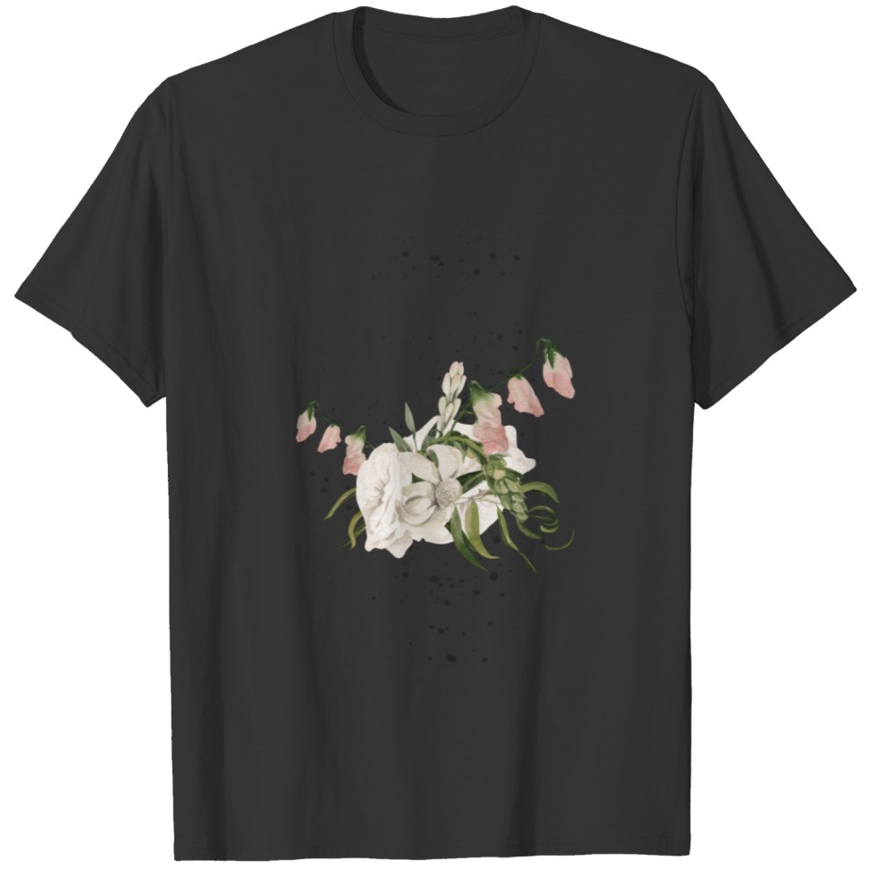 Autumn White and Pink Bouquet T-shirt