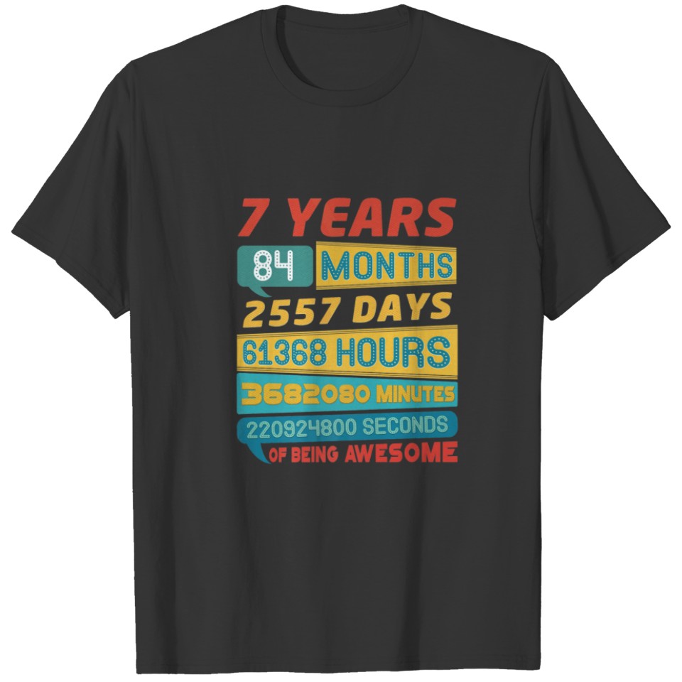 Awesome 7 Years Old Limited Edition Vintage 7Th Bi T-shirt