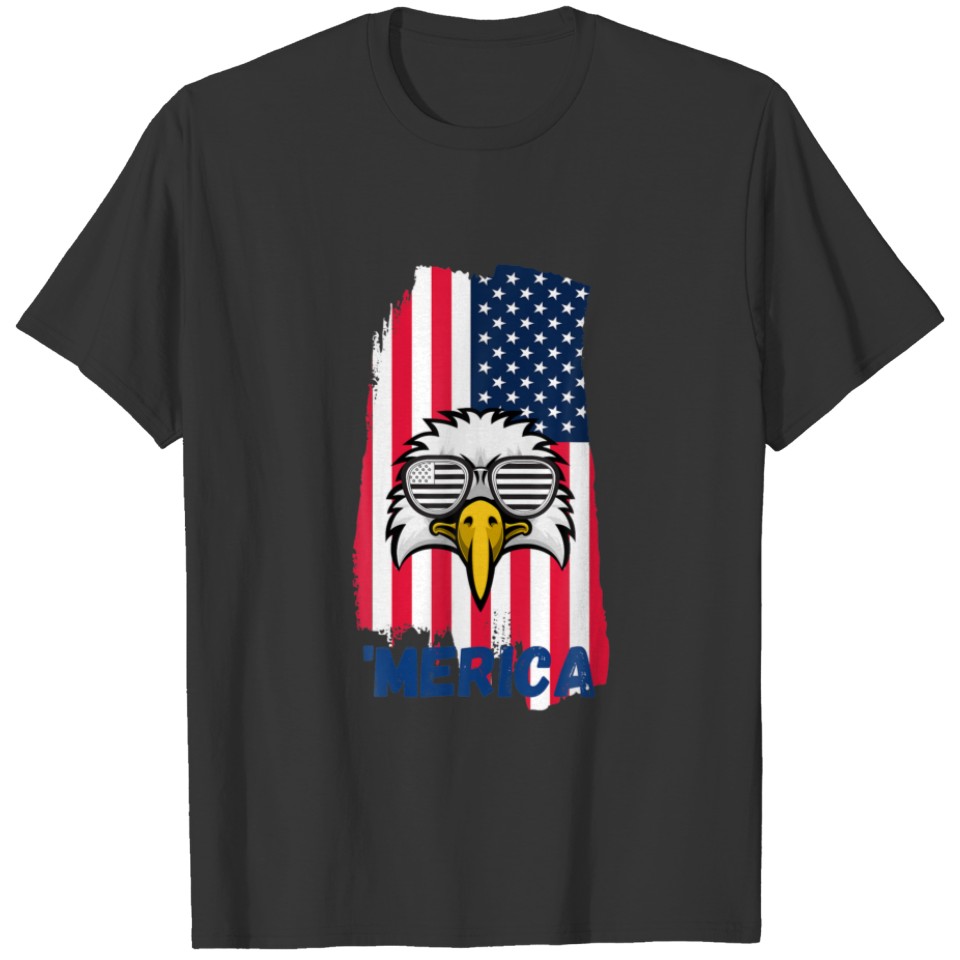 Bald Eagle Patriotic Merica USA Flag 4Th Of July F T-shirt