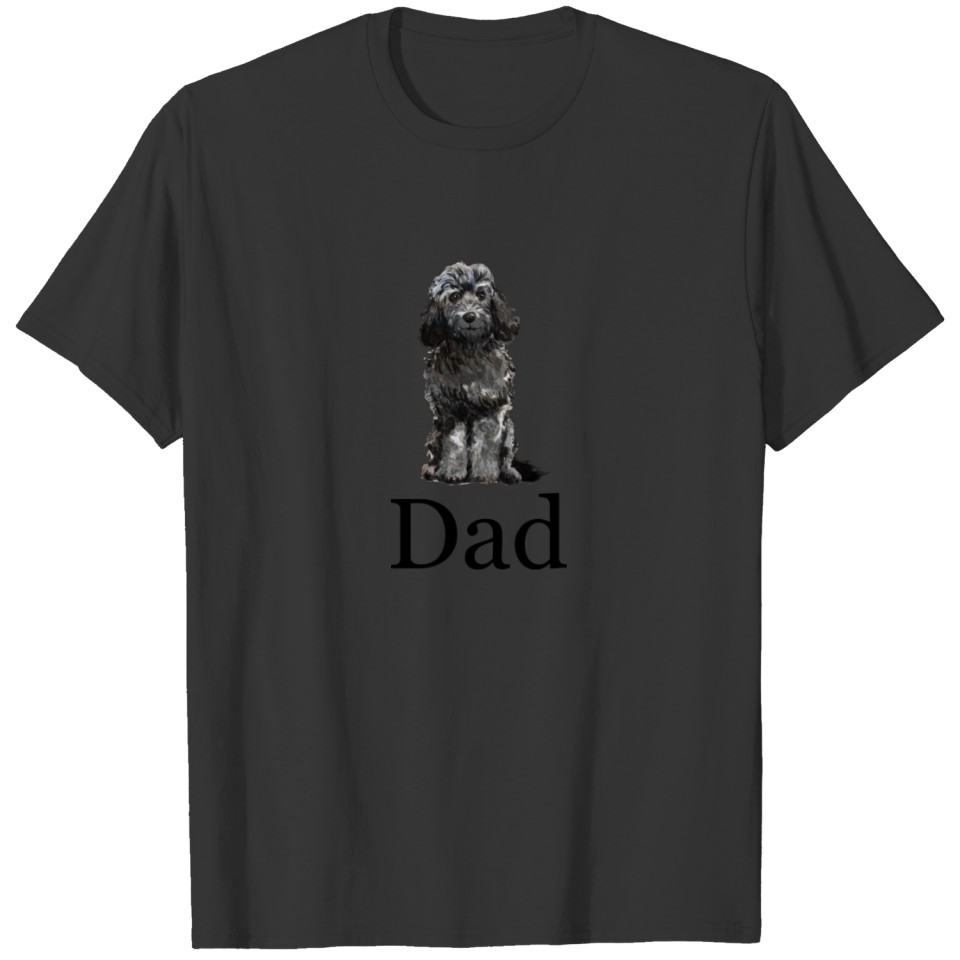 Black Cockapoo Dog Dad Gift, Dog Daddy Father T-shirt