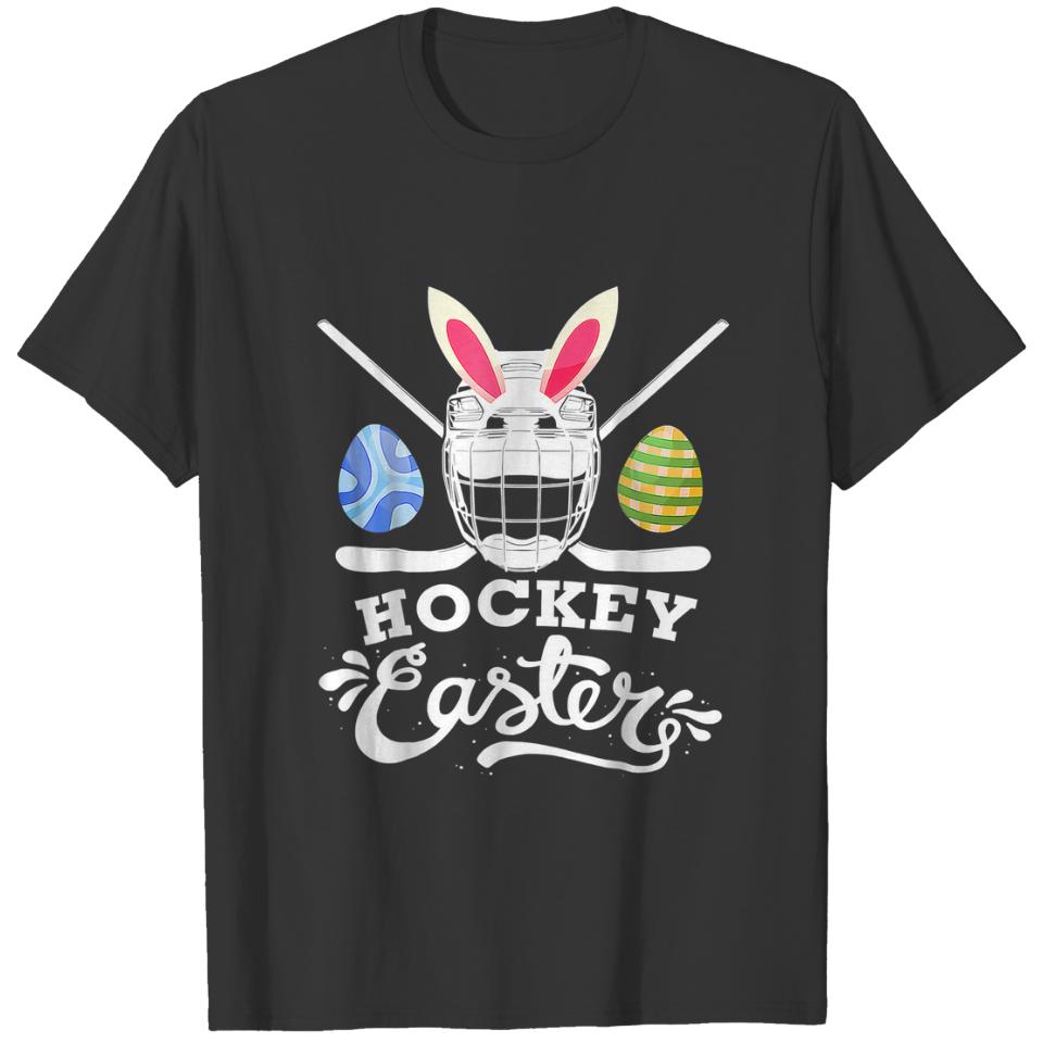 Hockey Bunny Ears Bunny Egg Hunt Ice Hockey Player T-shirt