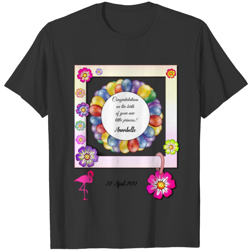 Gorgeous Elegant Floral Flamingo Personalize T-shirt