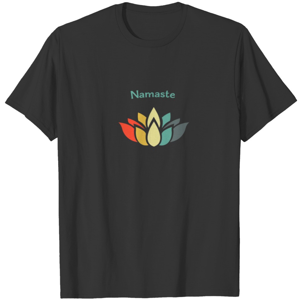 Namaste Lotus Blossom Multi-Color Retro Vintage T-shirt