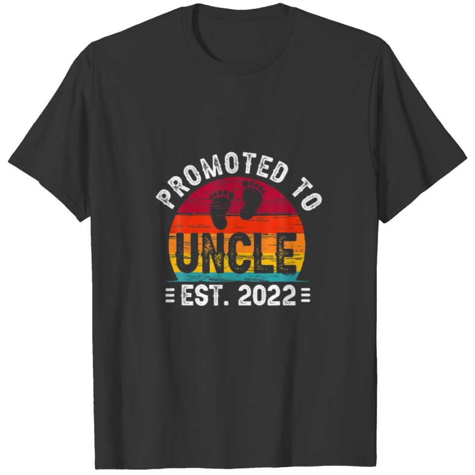 Promoted To Uncle 2022 Retro Vintage Funny New Bab T-shirt