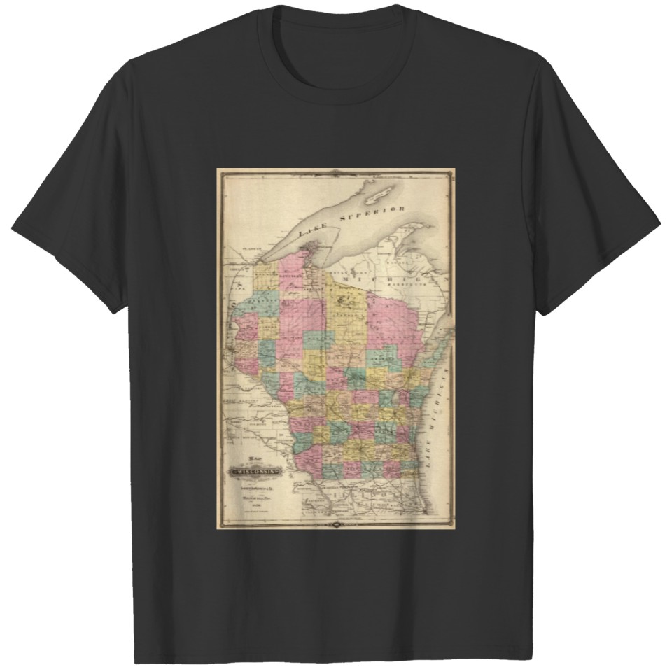 Map of the State of Wisconsin T-shirt