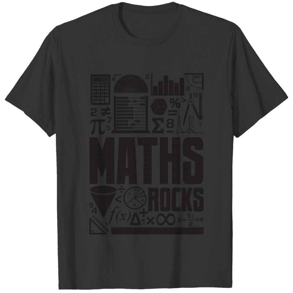 Maths Rocks Mathematics Geek Nerd Slogan T-shirt