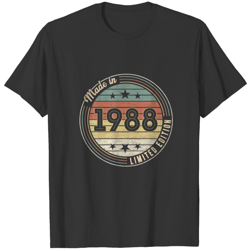 Made In 1988 34Th Year Old Birthday Gifts Limited T-shirt