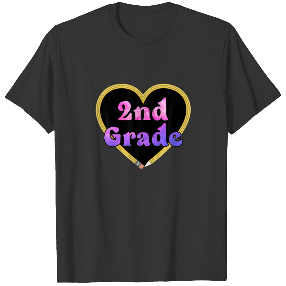 Teacher Love Happy Valentine 2Nd Second Grade Pink T-shirt