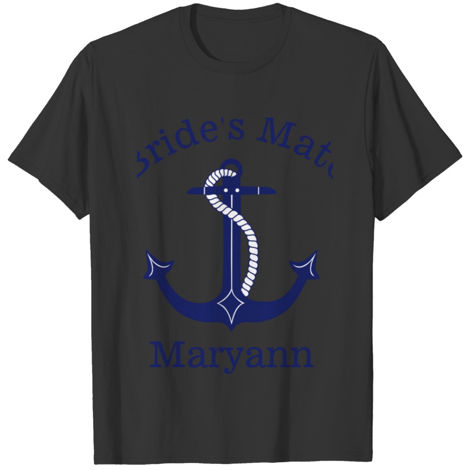 Nautical Anchor Bride's Mate Bachelorette Party T-shirt