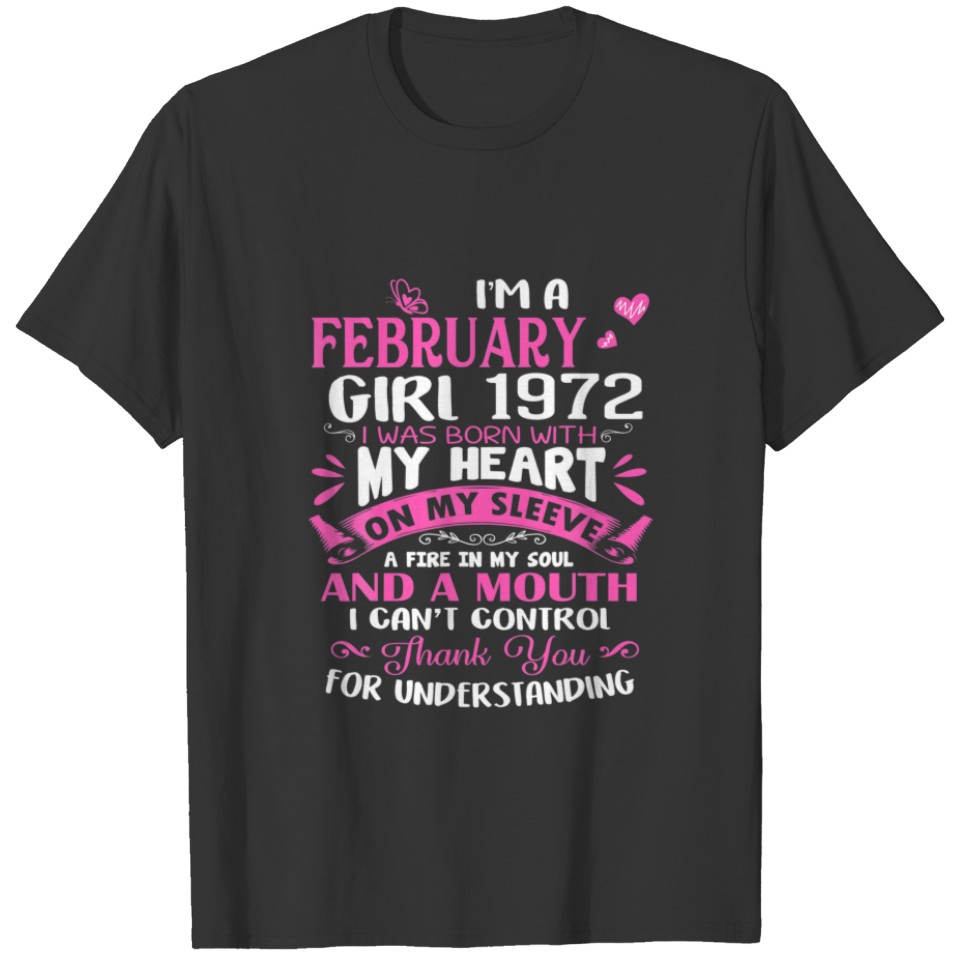 I'm A February Girl 1972 50Th Birthday T-shirt