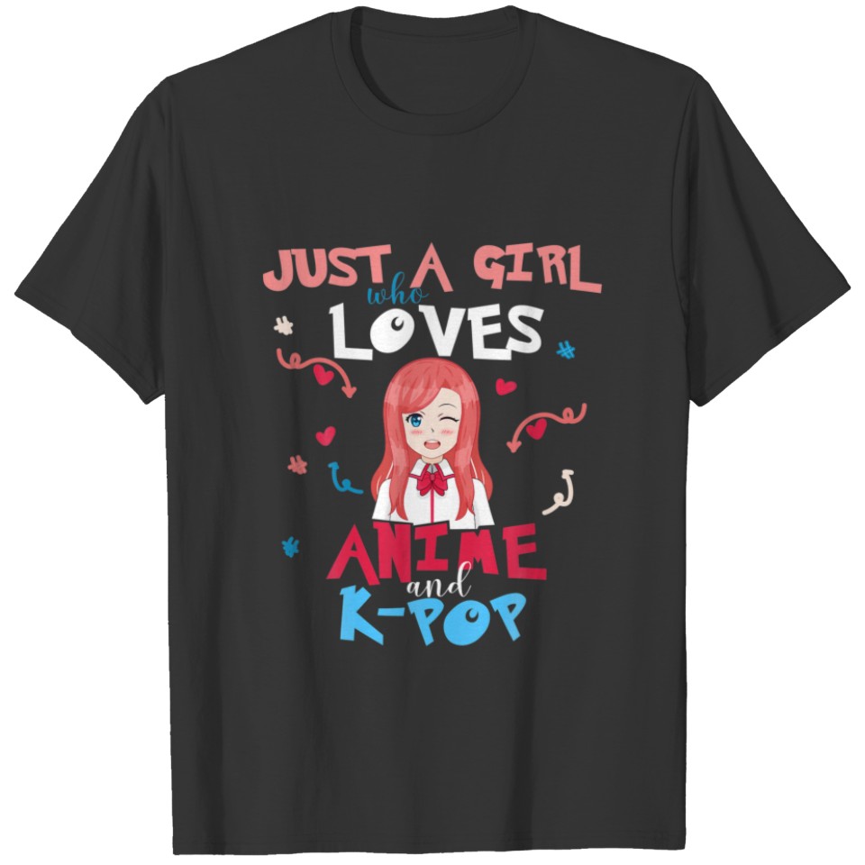 Anime Women Teen Girl Who Loves K-Pop T-shirt
