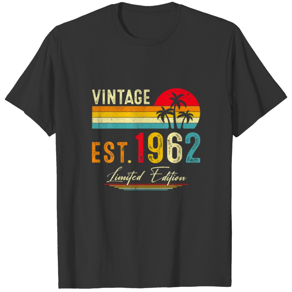 Vintage 1962 60Th Birthday Decorations Men Women 6 T-shirt