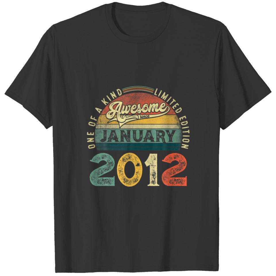 10Th Birthday Decoration January 2012 Men Women 10 T-shirt