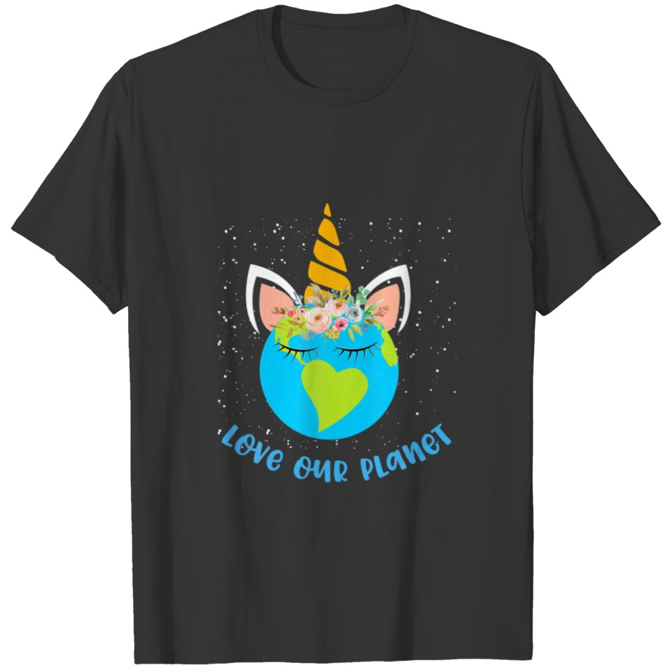 Boys Girl Earth Day 2022 Toddler Kids Unicorn Face T-shirt