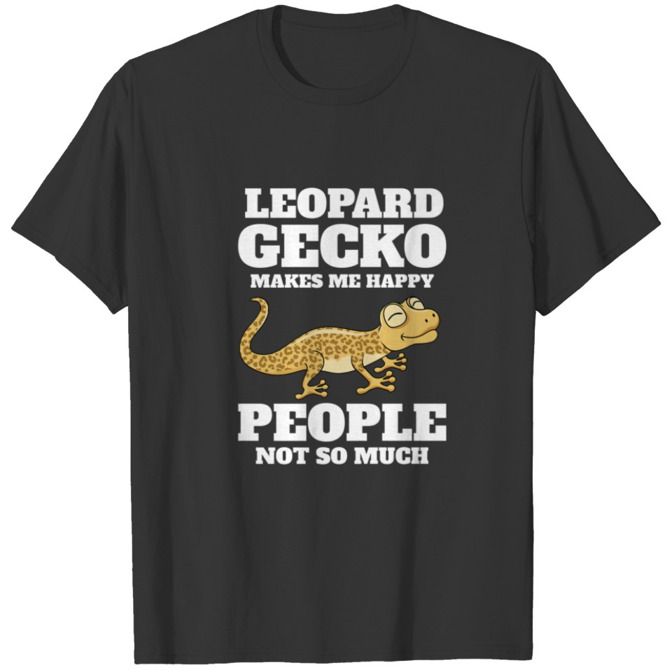 Leopard Gecko Make Me Happy Retro Kawaii Lizard Re T-shirt