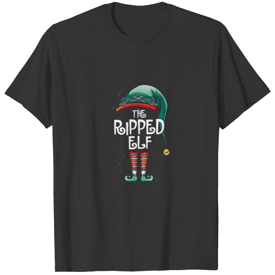 Elf Costume Ripped Elf Matching Family Group Chris T-shirt