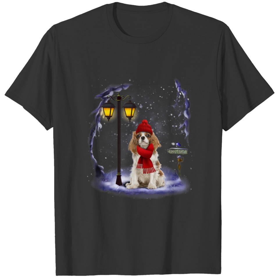Cavalier King Charles Spaniel Santa Christmas Wint T-shirt