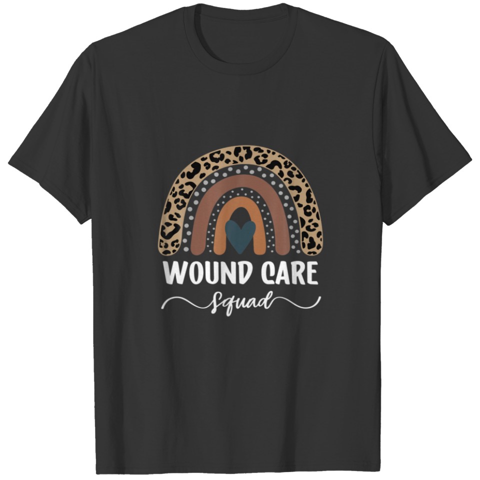 Wound Care Squad, Leopard Rainbow Wound Care Nurse T-shirt