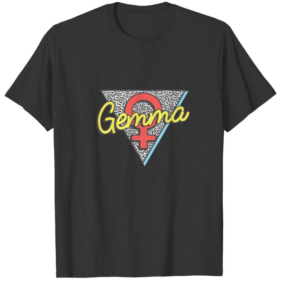 Gemma Name Retro Triangle Personalized Gift T-shirt