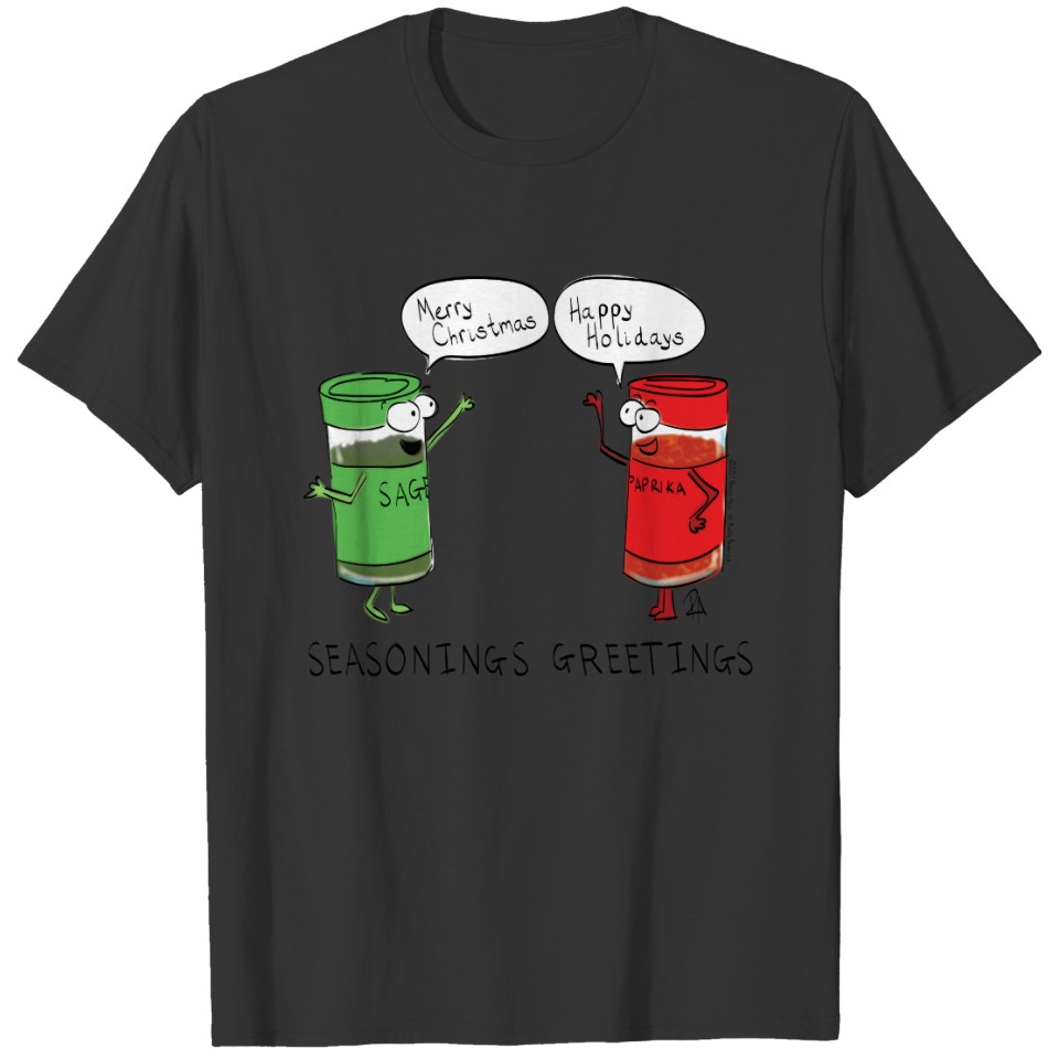Funny Christmas Cartoon Cooking Spices T-shirt