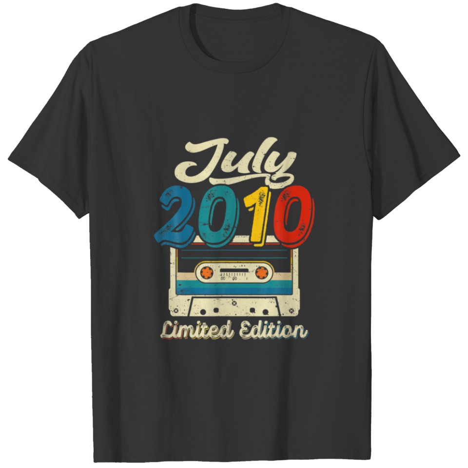 Vintage July 2010 Cassette Tape 11Th Birthday Deco T-shirt