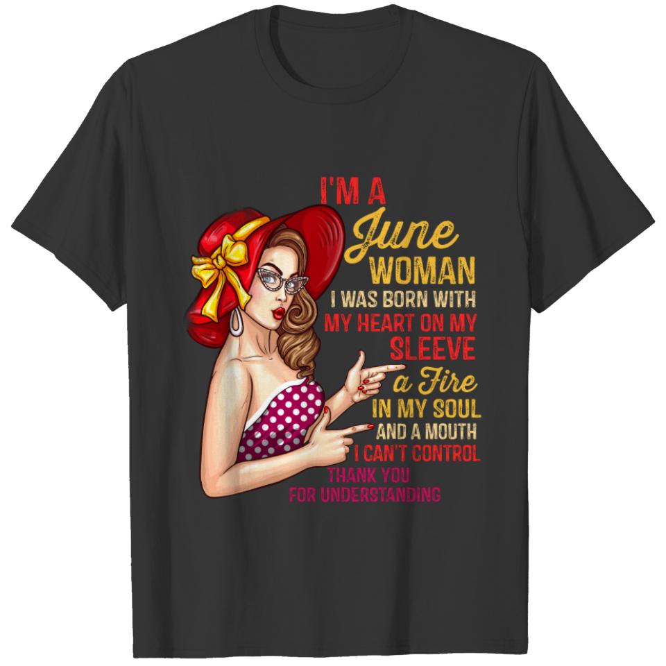 I'm A June Woman Birthday Girl Queens Born In June T-shirt