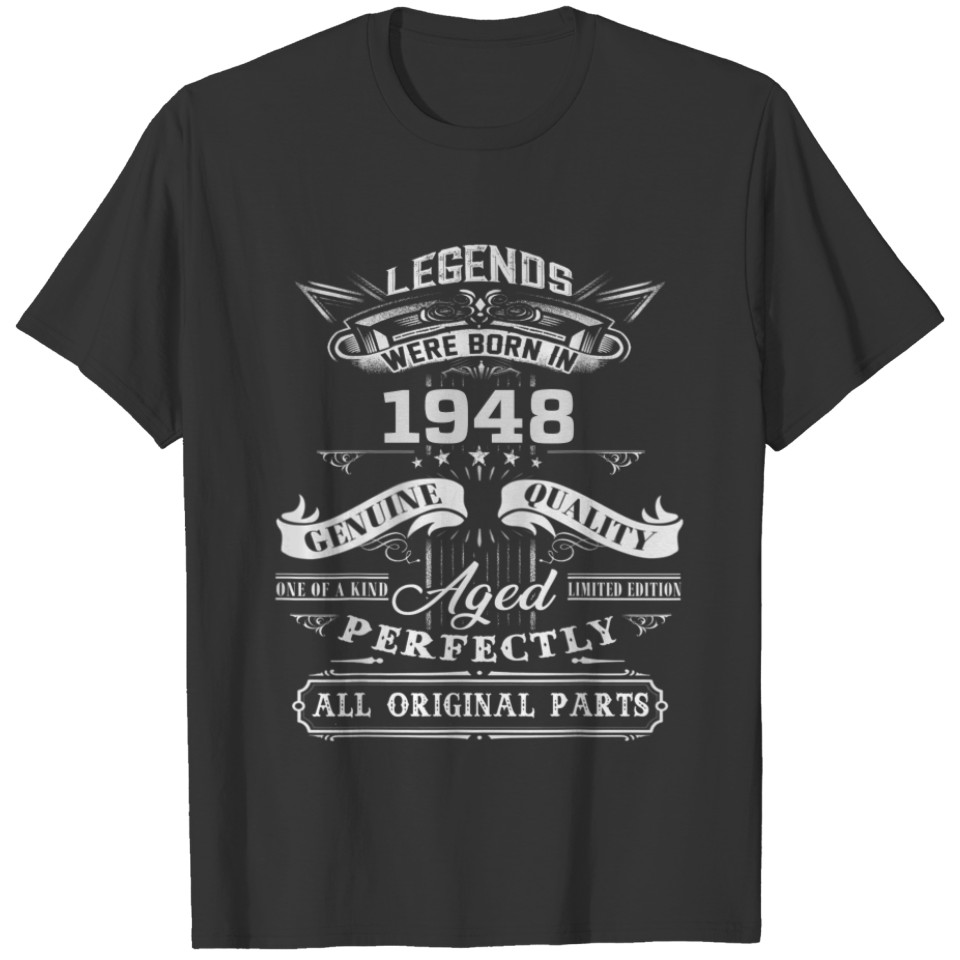 Vintage Legend Were Born In 1948 , 1948 Happy Birt T-shirt