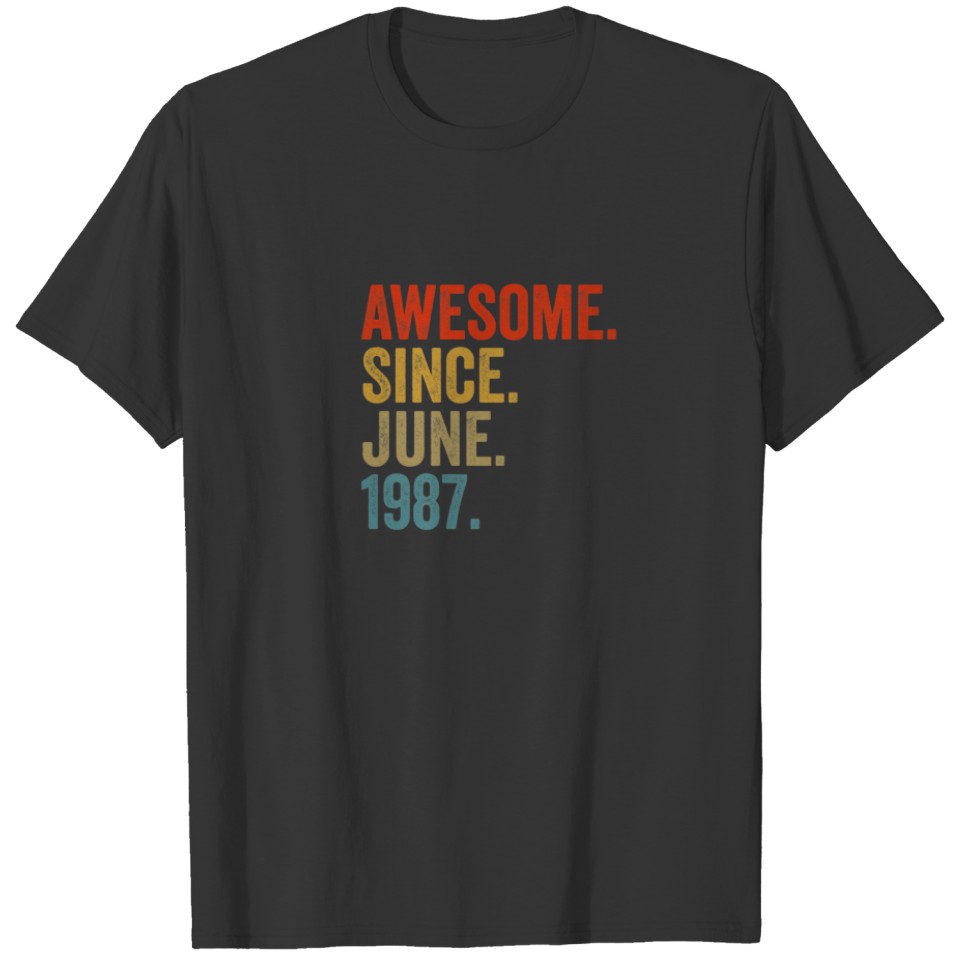 Awesome Since June 1987 35Th Birthday Vintage Retr T-shirt