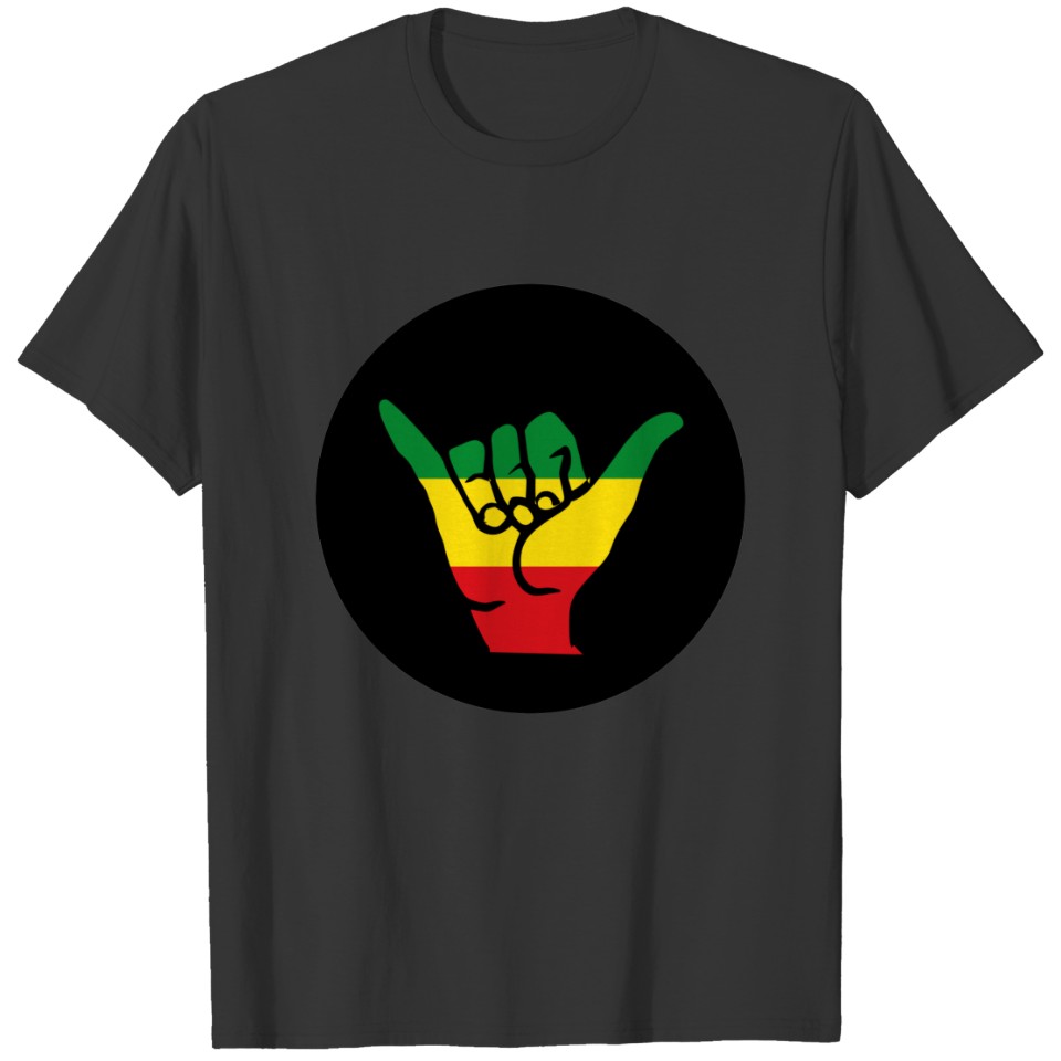 Shaka Hands With Reggae Colors T-shirt