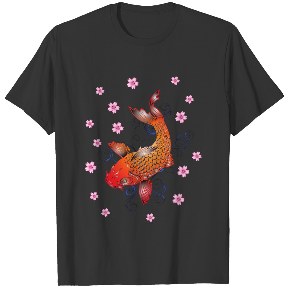 Classic Japanese Koi Fish Cherry Tattoo T-shirt