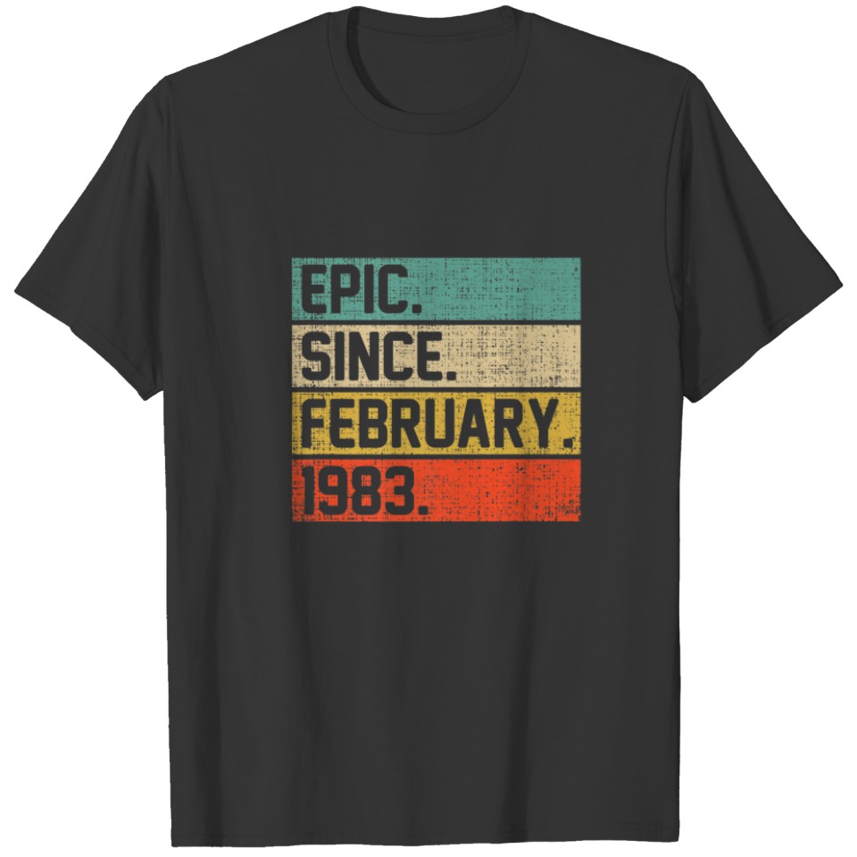 Vintage Men Women 39Th Birthday Epic Since Februar T-shirt