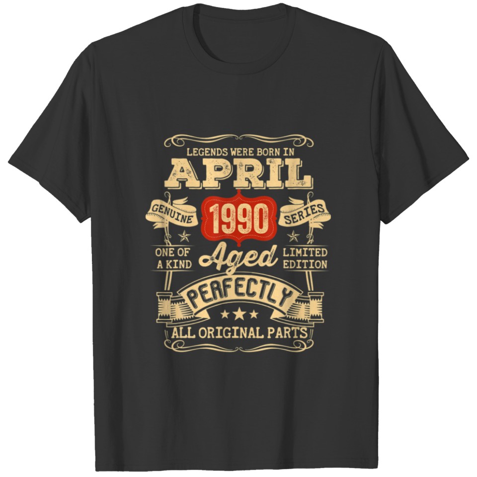 32 Year Old 32Th Birthday Gifts Vintage April 1990 T-shirt