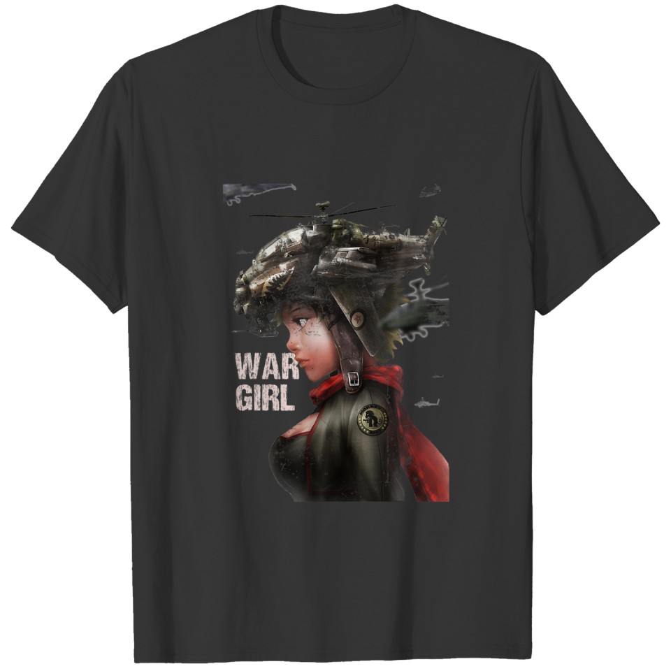 War Girl Vintage Retro Lover Milirary T-shirt