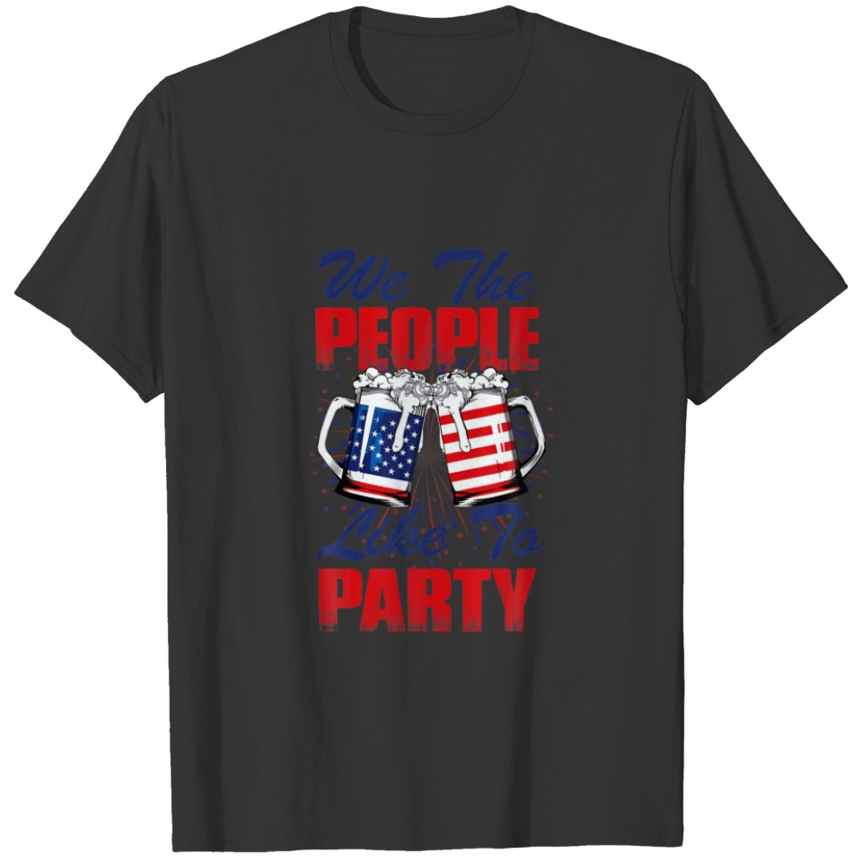 4Th Of July For Men Women Retro Patriotic Beer Ame T-shirt