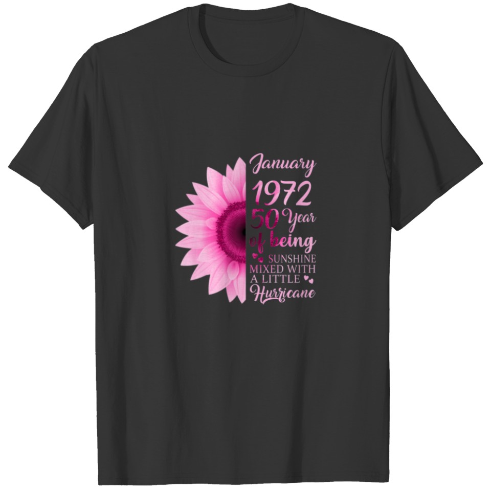 Womens January Girl 1972 T 50Th Birthday Gift 50 Y T-shirt