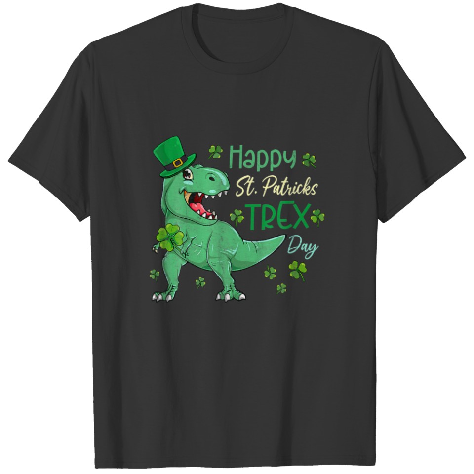 Happy St Pat Rex Saint Patrick's Day Dinosaur T-shirt