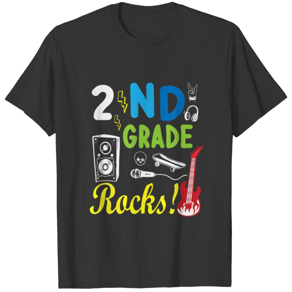 2Nd Grade Rocks Teacher Student Happy Back To Scho T-shirt