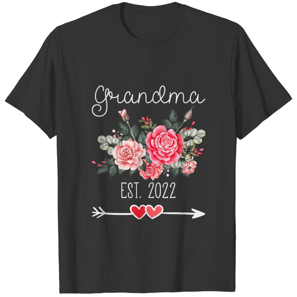 Grandma Est 2022 Women Floral Grandma Pregnancy An T-shirt