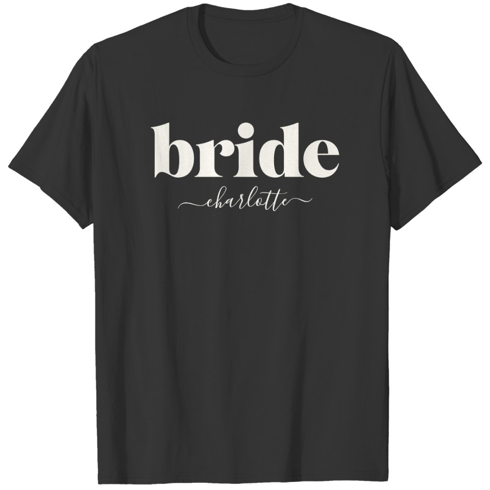Bride | Simple Minimalist Modern Personalized T-shirt