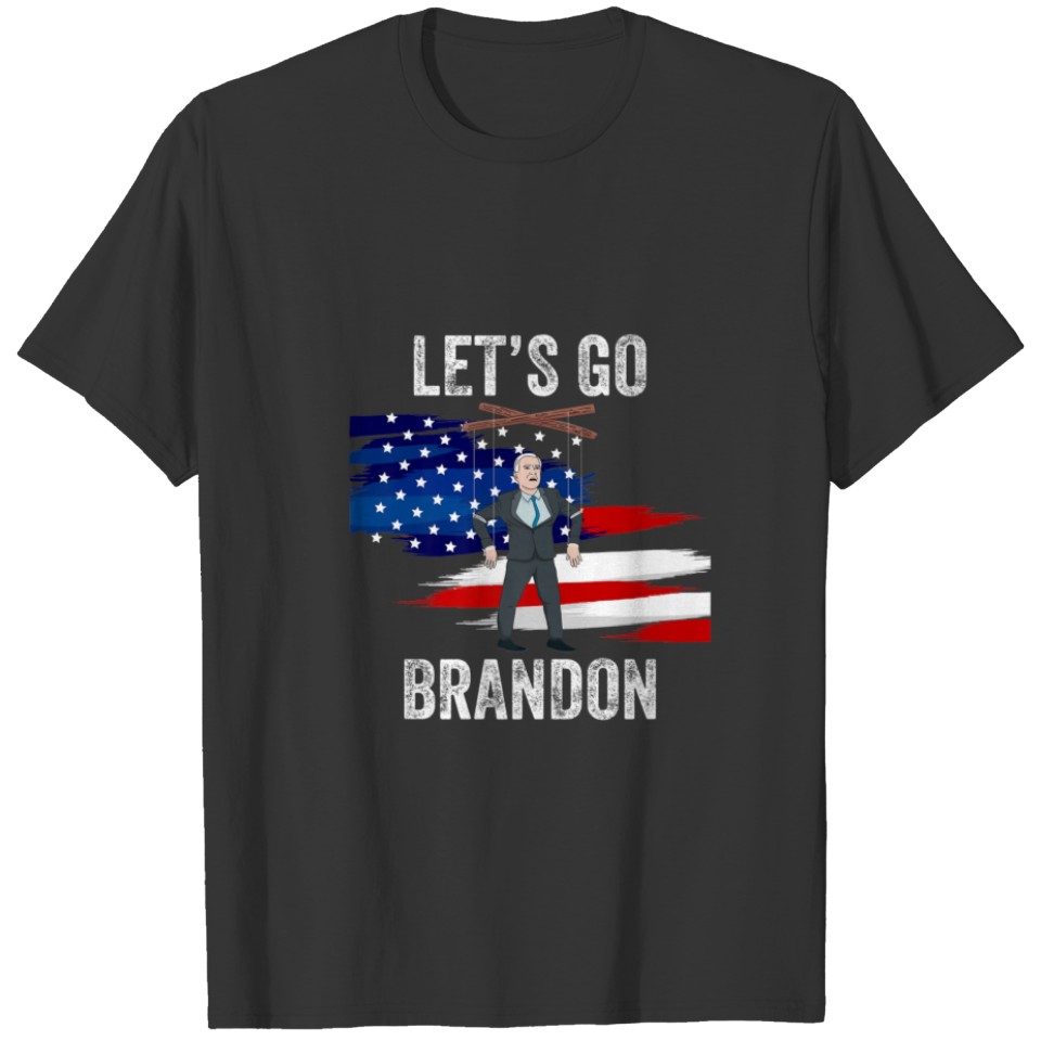 Let’S Go Brandon Funny Biden Puppet USA Flag Conse T-shirt